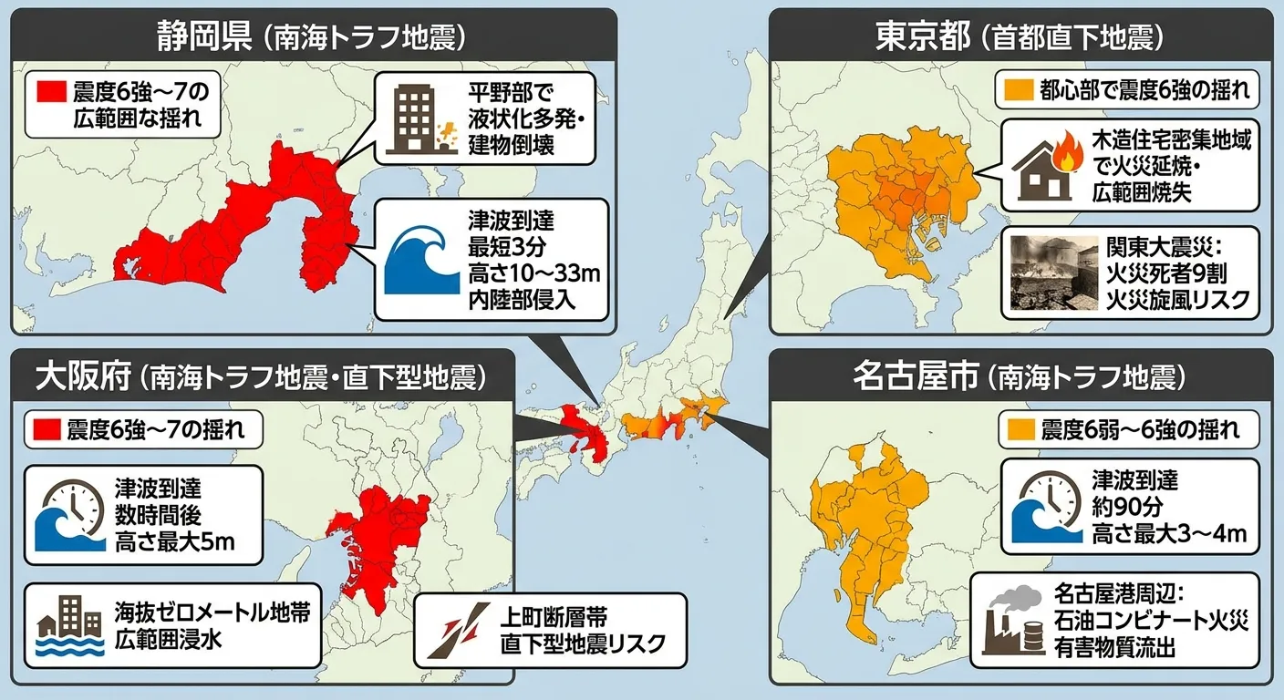 想定される震度の図解画像