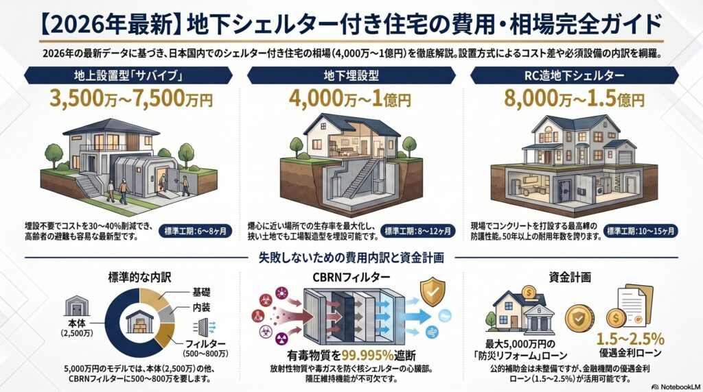 シェルター付き住宅の相場図解