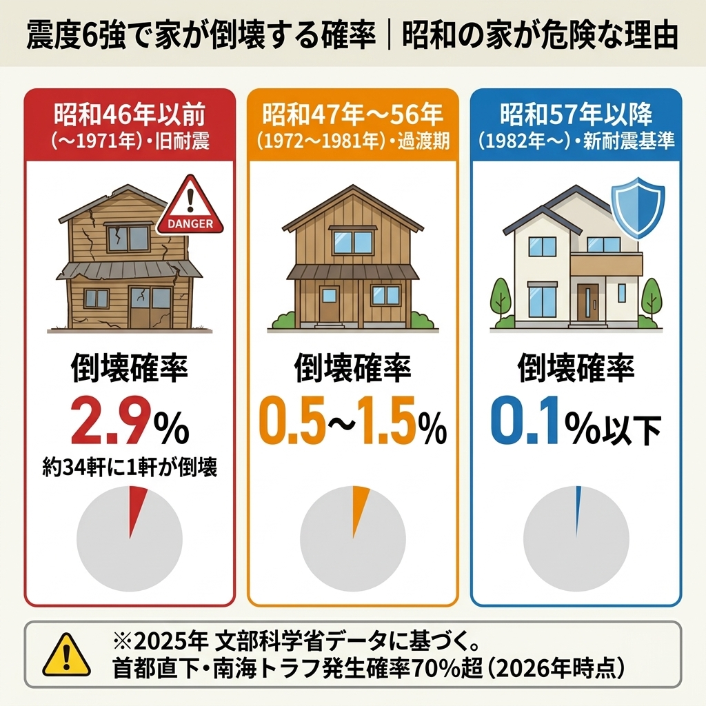 年代別の倒壊確率