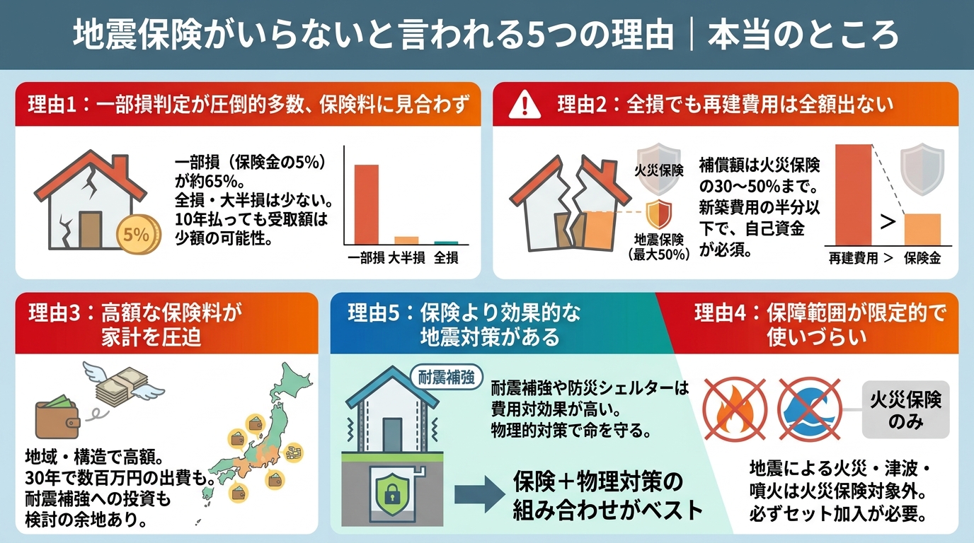 地震保険に入らない理由