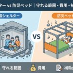 耐震シェルター vs 防災ベッド｜守れる範囲・費用・補助金の違い
